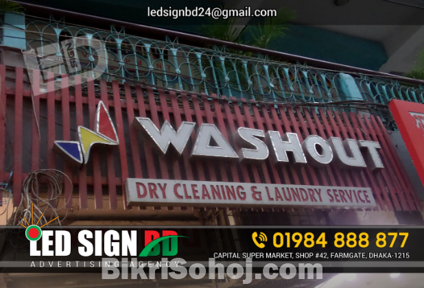 Acrylic Top Letter with Led Sign Board.